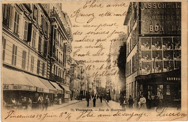 CPA AK VINCENNES Rue de Montreuil (672285)