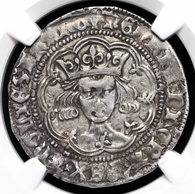 ENGLAND. Henry VI, 1422-1461, Hammered Silver Groat, London, S-1835, NGC XF45