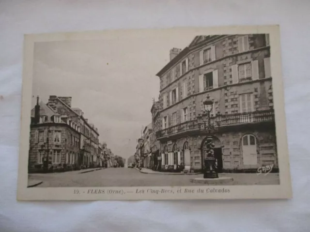 Cpa Back Green Orne 61 Flers Les Quints Becs Et Rue Du Calvados