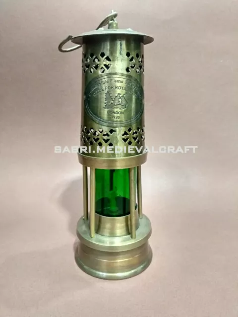 Vintage Time Messing kleinere Öllampe nautische maritime Schiffslaterne 11"...