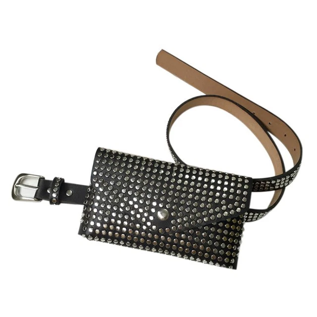 4X(Rivets À La Mode Sac de Taille de Luxe Sac Banane Petites Femmes S5)