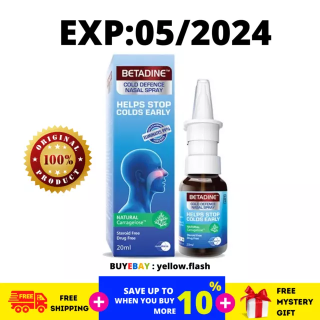 Betadine Adulte Cold Defense Spray Nasal 20Ml Stop Rhumes Tôt Livraison...