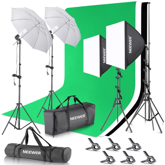 Neewer Background Support System and 800W 5500K Umbrellas Softbox Lighting Kit