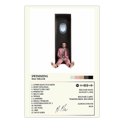 MAC MILLER - KIDS Album Tracklist Cover Poster No Frame or Canvas Wall