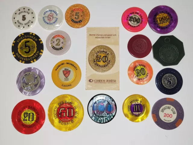 Spielbank Casino Chip Jeton Token 80er Jahre Sammlung Konvolut