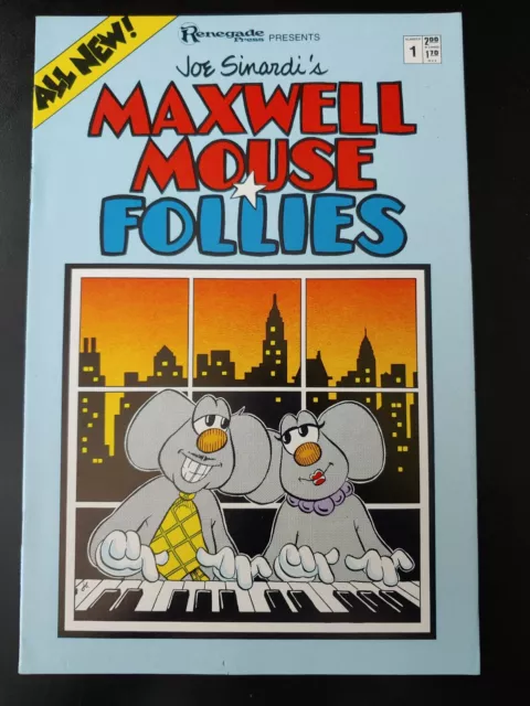 ⭐️ Maxwell Mouse FOLLIES #1 (1985 RENEGADE Press Comics) FN Book