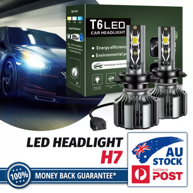 MODIGT 6000K LED Headlight Bulbs Globes H7 For Volkswagen Polo 1.4 6R1 Hatchba