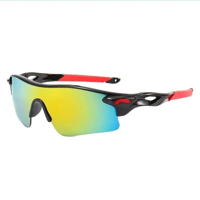 Lunettes De Soleil Sport Ravs - Rouge, Verres Gris, 100% UV, Unisexe Pour Vélo, Course, Triathlon