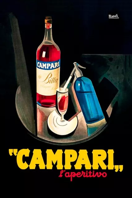 Poster Manifesto Locandina Pubblicità Vintage Aperitivo Campari Formato 50x70 Cm