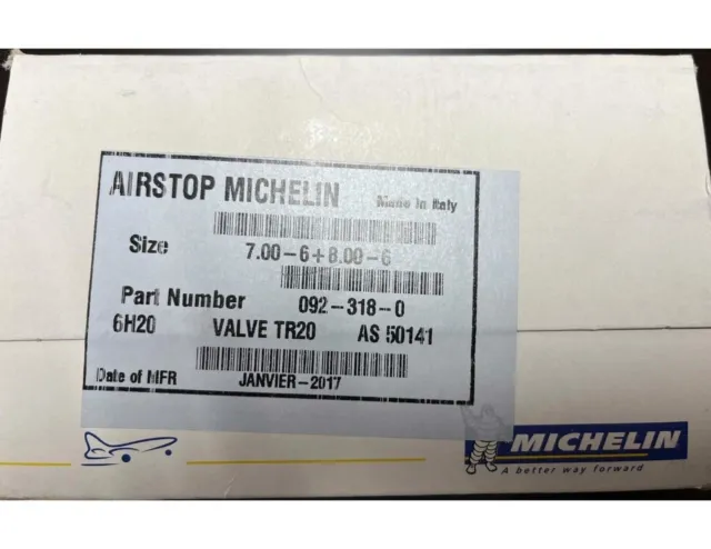 NEW Michelin Airstop Butyl Inner Tube P/N 092-318-0 With 8130 Certificate