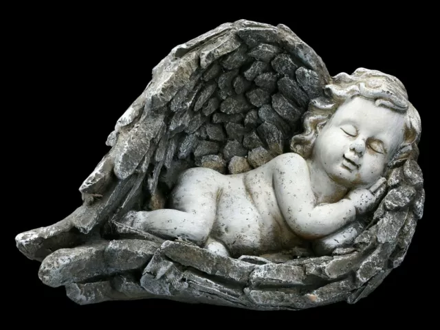 Figura de Jardín - Durmiendo Ángel En Adornos Piedra - Fantasía Guarda