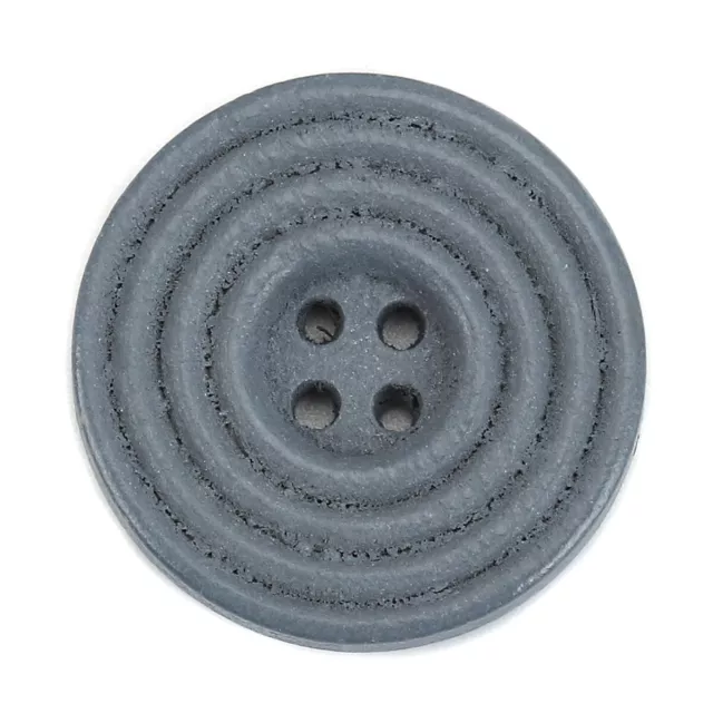 Pack of 6 Concentric Circle Design Wooden Button. 25mm (1inch) Grey