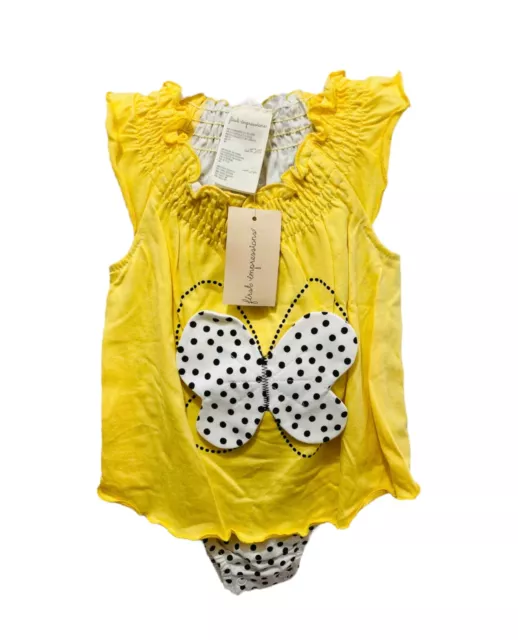 First Impression’s Girl’s Sunsuit Yellow White one piece Infant Size 6-9 Month's