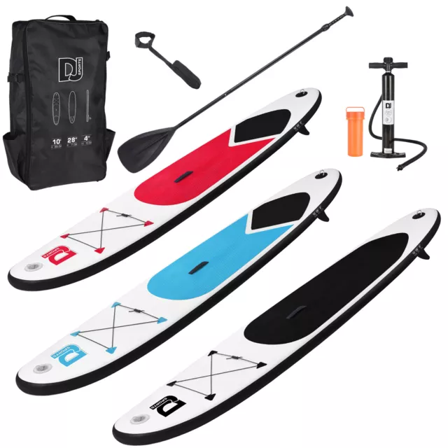 10ft Inflatable Paddle Board Sports SUP Surf Stand Up Bag Pump Oar Water Racing