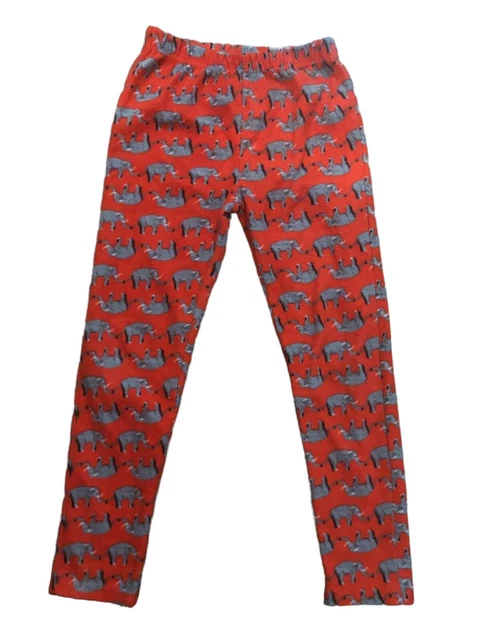 Leveret Size Kids 10Y Elephant Print Red Fleece Pajama Sleepwear Pants.