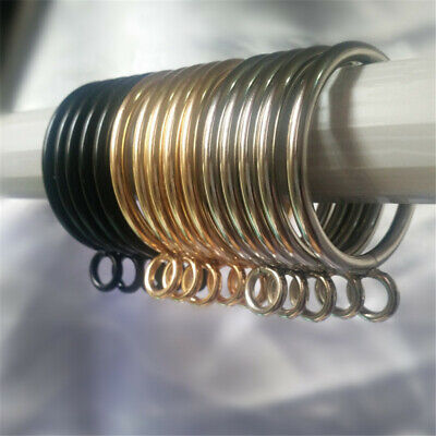 10PCS Black/Gold/Silver Metal Curtain Rings Window Shower Curtain Pole Rod DIY