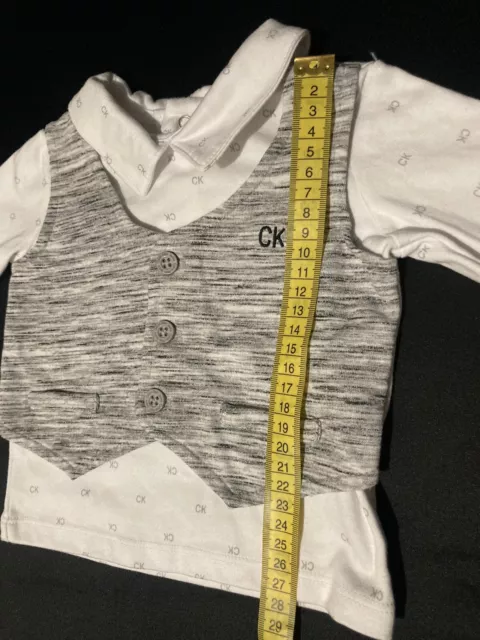 Calvin Klein Baby 3 - 6 Months Long Sleeve Vest Wedding Formal Designer Baby Top