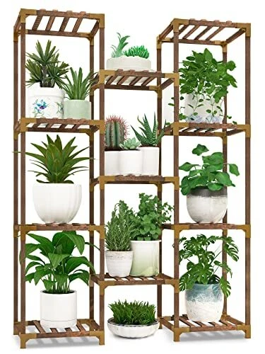Plant Stand, Indoor Outdoor 11 Tier Reinforced Shelf Tall for Multiple