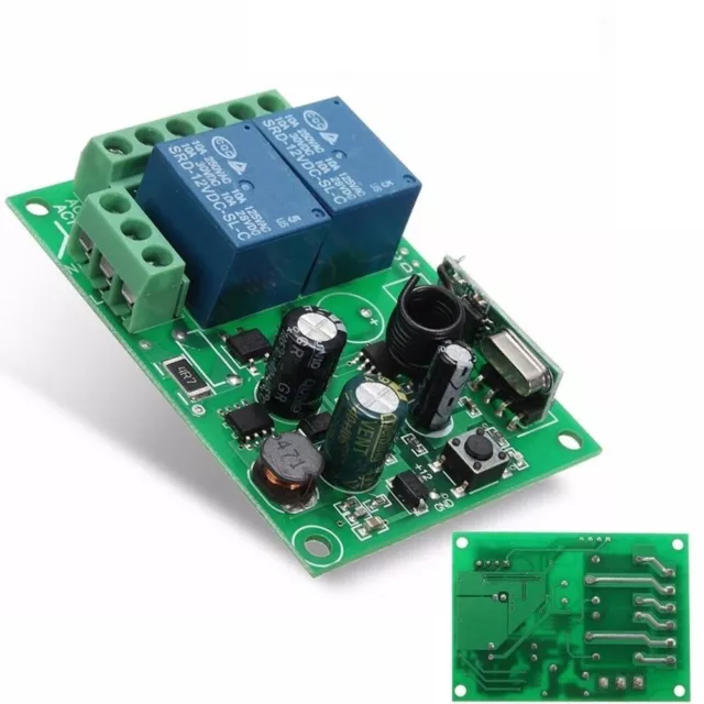 AC 220V Wireless RF Relay 433MHz 2CH Channel Remote Control Switch Receiver 10A