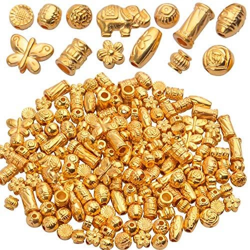 BronaGrand 100 Gram(About 150-200pcs) Gold Spacer Beads Charm Bead Spacers Je...