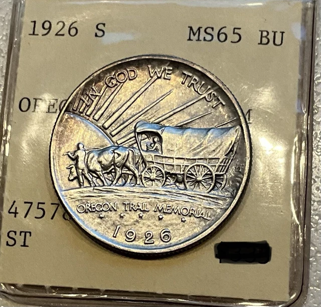 1926-S Oregon Trail Commemorative Half Dollar, Solid Gem BU++ ** Free Shipping!