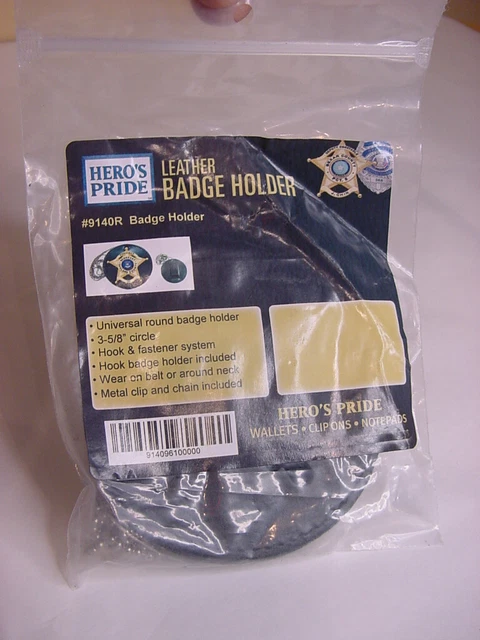 New - Hero's Pride Leather Badge Holder #9140R