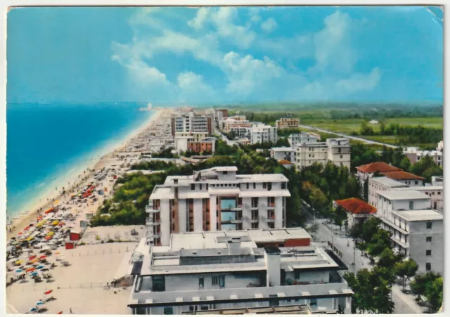 Lido Di Jesolo - Venezia - Alberghi E Spiaggia Verso Il Faro - Viagg.1964 -73247