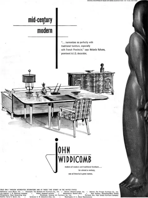 John Widdicomb Mid Century Modern Desk Chair Helen Key Oberg 1951 Magazine Ad
