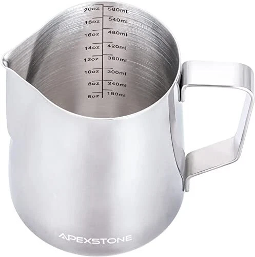 Espresso Milk Frothing Pitcher 20 oz, Espresso Steaming Pitcher 20 oz, Coffee