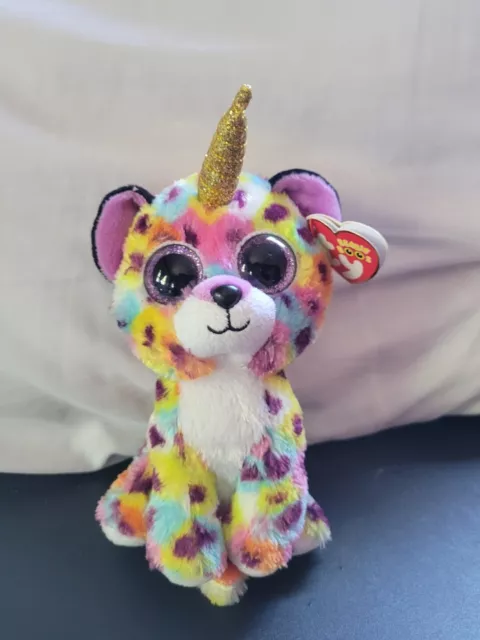 Ty Beanie Boo Boos Leopard Unicorn Plush "Giselle"  6" Multicolor Stuffed Animal