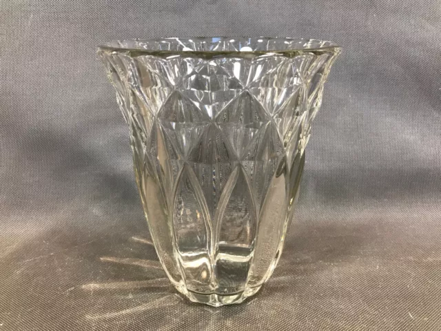 Ancien beau grand vase à fleurs en verre design de Belgique Val Saint Lambert