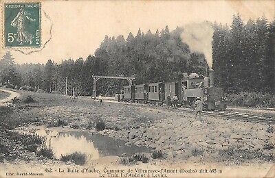 Cpa 25 La Halte D'yoche Commune De Villeneuve D'amont Train D'andelot A Levier