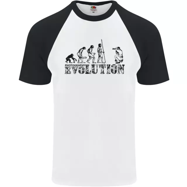 Evolution Photographer Funny Photography Mens S/S Baseball T-Shirt