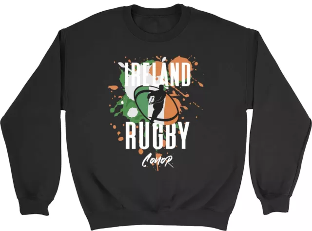 Personalised Ireland Rugby Sweatshirt Mens Womens Supporters 6 Nations Jumper