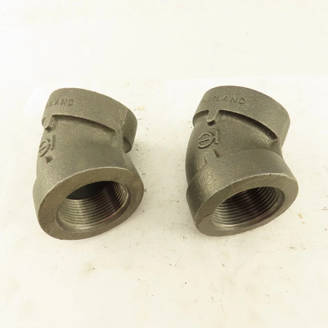 1-1/4"NPT 300 MI 45° Elbow Black Pipe Fitting lot of 2