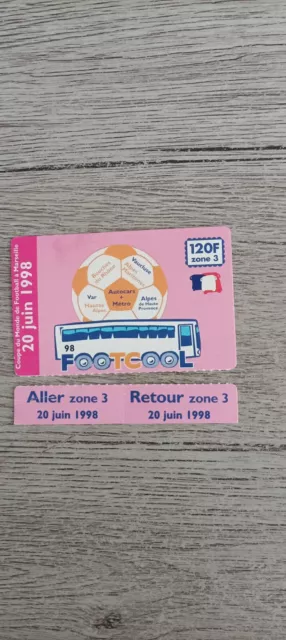 Rare ticket RTM (transports Marseille) coupe du monde 1998 (voir descriptif)