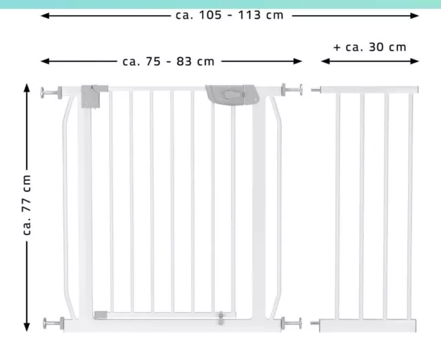 Cancelletto di sicurezza recinto per bambini cancello scala da 75-113cm apribile