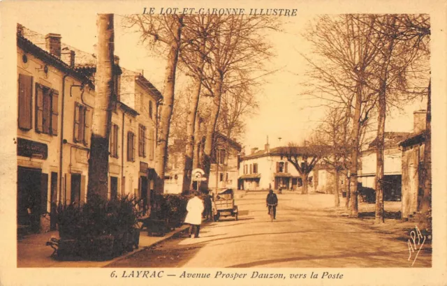 Cpa 47 Layrac Avenue Prosper Dauzon Vers La Poste