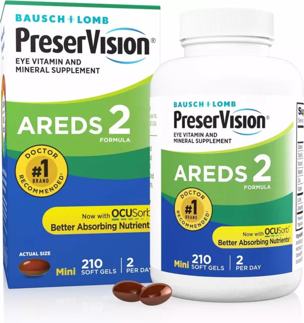 PreserVision AREDS 2 Formula Eye Vitamin & Mineral Supplement  210 Softgels