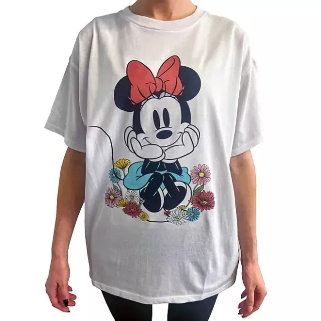 Disney Ladies Licensed Minnie Mouse Short Sleeve Tee with Embroidery Size XL