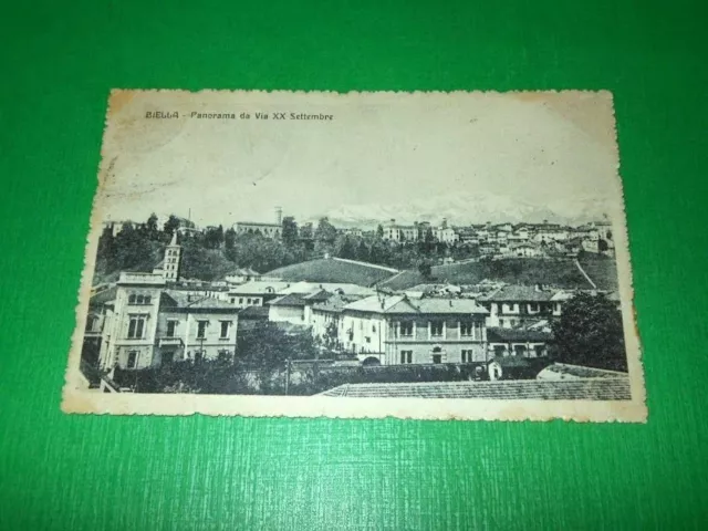 Cartolina Biella - Panorama da Via XX Settembre 1925.