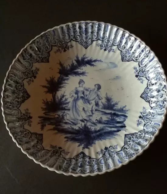 Très grand plat en faïence de Delft  début XIX -ème siècle