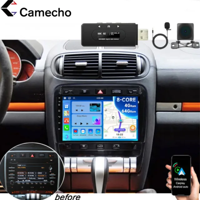 DAB+ 64G Carplay Android 13 Für Porsche Cayenne 9PA 2002-2010 Autoradio RDS Navi