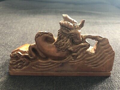 Awesome BURL WOOD Hand Carved Mythical Pipe Carving Statue Figurine ORNATE