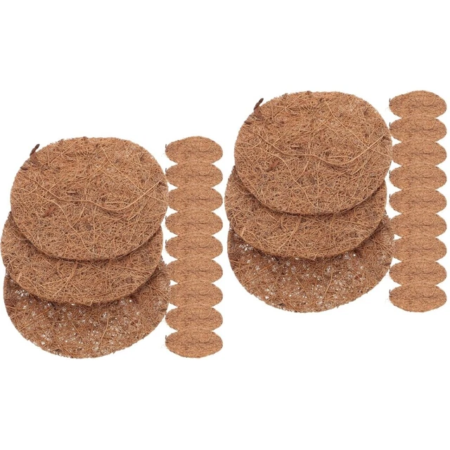 24 Pcs Coconut Palm Mat Hens Nesting Pads for Planter Hanging Flower Basket