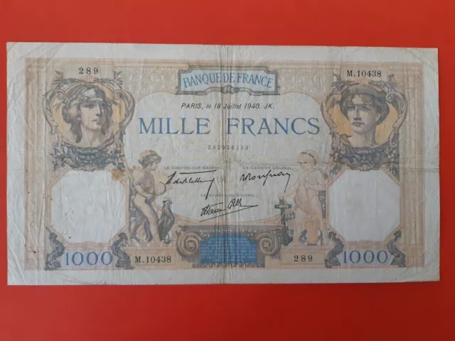 France Billet De "1000 Francs Ceres Et Mercure" (18.07.1940)