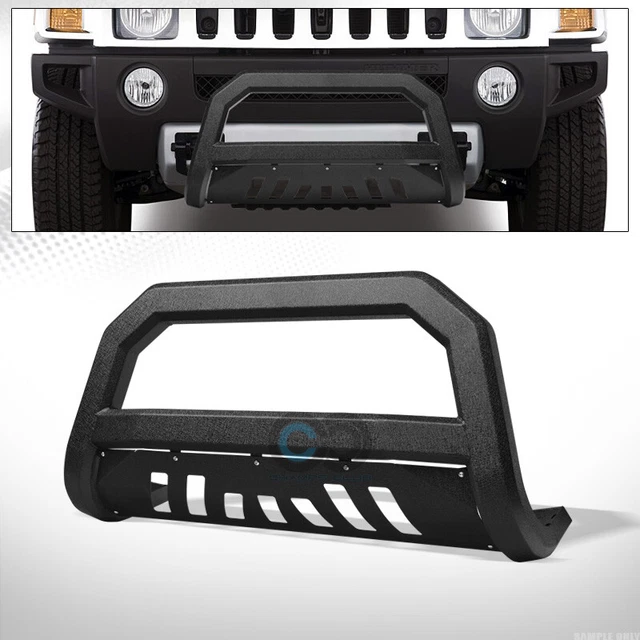 Fits 06-10 Hummer H3 Textured Black AVT Bull Bar Brush Push Bumper Grille Guard