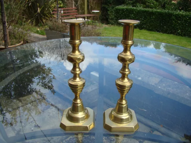 A Pair Of Vintage Heavy Brass Candlesticks