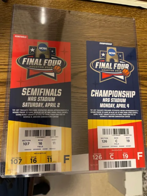 2016 Men’s NCAA Final Four Semi-Final and Championship Full Tickets HOUSTON