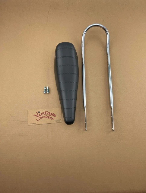 Lowrider Bike Seat Bundle 16\" Vintage Lowrider Black Banana Seat Bundle With Grips, Sissybar & Handlebars Lowrider Bikes Lowrider Bike Seat Bundle 16\" Vintage Lowrider Black Banana Seat Bundle With Grips, Sissybar & Handlebars Lowrider Bikes